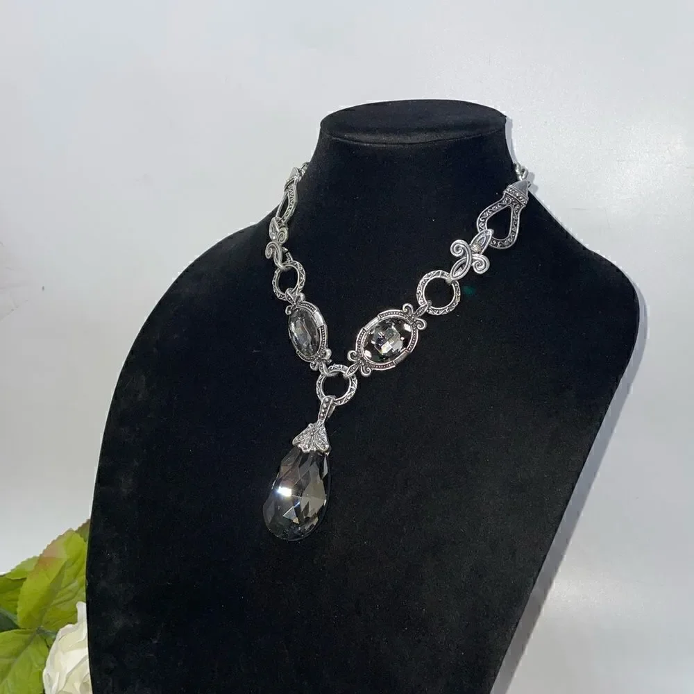 Glass Crystal Statement Necklace